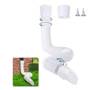 GartOasis Rallonge Gouttiere Flexible, Extension de Gouttière Ronde pour 80/100 mm Descente avec Grille de Drainage, Tuyau Gouttière Souple, 47-150 cm, Accessoires pour Gouttières (Blanc, 1 Pièce)