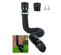 GartOasis Rallonge Gouttiere Flexible, Extension de Gouttière Ronde pour 80/100 mm Descente avec Grille de Drainage, Tuyau Gouttière Souple, 47-150 cm, Accessoires pour Gouttières (Noir, 1 Pièce)