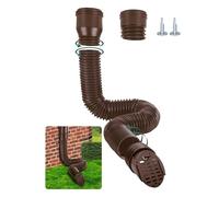 GartOasis Rallonge Gouttiere Flexible, Extension de Gouttière Ronde pour 80/100 mm Descente avec Grille de Drainage, Tuyau Gouttière Souple, 47-150 cm, Accessoires pour Gouttières (Marron, 1 Pièce)