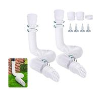 GartOasis Rallonge Gouttiere Flexible, Extension de Gouttière Ronde pour 80/100 mm Descente avec Grille de Drainage, Tuyau Gouttière Souple, 47-150 cm, Accessoires pour Gouttières (Blanc, 2 Pièces)