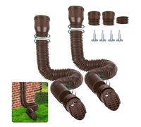 GartOasis Rallonge Gouttiere Flexible, Extension de Gouttière Ronde pour 80/100 mm Descente avec Grille de Drainage, Tuyau Gouttière Souple, 47-150 cm, Accessoires pour Gouttières (Marron, 2 Pièces)
