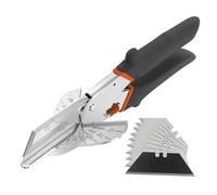 GARTOL Ciseaux à onglets multi-angles - Ciseaux multifonctions pour le formage et la coupe angulaires, multifonction, quart de rond, réglable de 45 à 135 degrés, avec 10 lames de rechange