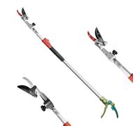 GARTOL Sécateur à fruits télescopique de 110 à 166 cm - Longue portée - Léger et robuste - Avec tête de lame rotative - Manche extensible en aluminium léger pour coupe-branches d'arbre