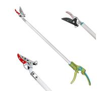GARTOL Sécateur de 80 cm avec dispositif de verrouillage, poignée rotative à 180°, lame SK5 pour branches jusqu'à 12 mm, cueilleuse à fruits et sécateur pour jardin