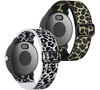 GARTOO Bracelets élastiques pour montre Garmin Venu/Sq/Vivoactive 3, Garmin Forerunner 645/245, bracelet de sport en nylon de 20 mm pour Garmin Vivomove HR, Vivomove Sport pour homme et femme (léopard)
