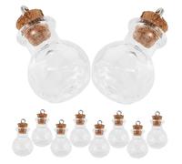 GARVALON 10 Pièces Lot de Mini Flacons Verre Transparent avec Bouchons Liège Bouteilles à Souhait DIY Fioles Décoratives Multifonctions pour Rangement et Création Artistique