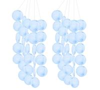 GARVALON 100 pièces Pendentifs Ronds Double pour DIY Bijoux Décoration Attrape-rêve Vent-globe Accessoires Artisanaux Bleu Profond