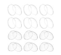 GARVALON 12 Boules DéCoratives Transparentes en Forme D'ŒUf À Remplir Ornements Suspendus en Plastique RéSistant IdéAles pour PâQues Sapin De NoëL Mariages Et FêTes 3.94X2.60In