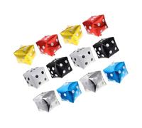 GARVALON 12 pièces Ballons Dés Carrés Aluminium pour Décoration Fête Anniversaire Thème Couleurs Doré Argent Noir Blanc Rouge Bleu Ballons Baudruche Aluminium Jeu et Événement