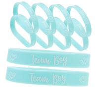 GARVALON 12 pièces Bracelets Silicone pour Garçon Révélateurs de Bracelet Portable Léger pour Fête Shower Facile à Mettre et Retirer Cadeau Souvenir pour Équipe Garçon