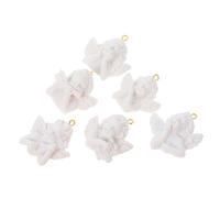 GARVALON 12pcs Porte-clés Ange en Résine Blanc Léger et Réutilisable Accessoires Décoratifs pour Étuis de Téléphone et Boucles D'oreilles