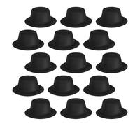 GARVALON 15 Pièces Mini Chapeaux Haut de Forme Tissu Noir pour DIY Décorations de Noël Figurines Animaux Domestiques et Projets Artisanaux