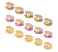 GARVALON 16 pièces Luminous Tiny Shell Decorations with Pearl Embellishments DIY Glow in The Dark Craft Charms for Ocean and Beach Party Décor