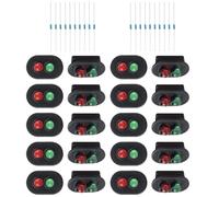 GARVALON 2 Ensembles Lot de Miniature Feux de Signalisation Modèle pour Décor de Table Sable Matériel et Inoxydable Accessoires DIY Paysage Micro avec Lampes Rouge et Verte