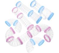 GARVALON 2 Ensembles Tunnel DIY pour Cage Hamster Lot de Tubes Extérieurs Rose et Bleu Accessoire Jeu et Extension Cage pour Petits Rongeurs comme Hamsters Gerbils et Cochons