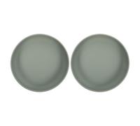 GARVALON 2 Pièces Assiette Ventouse Silicone Anti-débordement Plateau Anti-éclaboussures avec Bords Relevés et Ventouse Puissante Assiette Adulte et Senior pour Repas Sans Renversement Vert