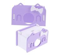 GARVALON 2 pièces Cachette Plastique pour Hamster Maisonnette Tunnel de Jeu Sécurisé pour Petits Rongeurs Exercice pour Hamster et Cochon Petite Couleur Violette
