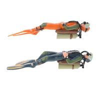 GARVALON 2 pièces Figurines Plongeur PVC Simulées Modèles Décoratifs Miniatures Réalistes pour Aquarium et Bureau Jouets Décoratifs PVC