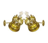 GARVALON 2 pièces Lot de Régulateurs Métal pour Mèche de Lampe à Huile Vintage Accessoires de Remplacement pour Lampes à Pétrole Kérosène Base Compatible avec Verre