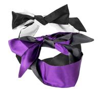 GARVALON 2 pièces Masque de Sommeil Satin Léger et Occultant Bandeau Élastique Confortable Cache-yeux Portable pour Voyage Sieste Méditation Lot de Noir et Noir Blanc