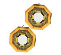 GARVALON 2 Pièces Miroir Feng Shui Bagua Alliage Protection Énergétique Traditionnelle Chinoise pour Entreprise et Maison Miroir Négative Suspension Facile