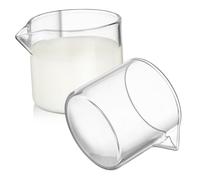 GARVALON 2 pièces Pot à lait en verre sans anse récipient transparent pour lait et boisson chaude tasse petite et pratique pour boissons chaudes et sauces 120ml 2pcs