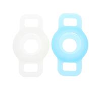 GARVALON 2 pièces Protection pour Collier Traceur Animaux Silicone Lumineux Étui Anti-Perte Compatible avec Localisateur Lot de Coques Souples Vert Bleu