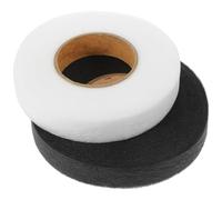 GARVALON 2 rouleaux Ruban Thermocollant Double Face Tissu Bande Adhésive Non Tissée pour Couture et Ourlet Film Intercalaire Collant pour Vêtements Blanc et Noir Résistant et Facile à