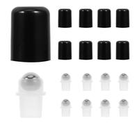 GARVALON 20 Embouts à Bille pour Huiles Essentielles avec Capuchons Anti-poussière, Compatibles Flacons 18 Dents, Lot 20 Pièces, Applicateur Roll-on pour Aromathérapie Maison et Voyage