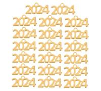 GARVALON 20 pièces Charms Chiffres Dorés Alliage de Zinc pour Création Bijoux DIY Bracelets Colliers et Accessoires de Nouvelle Année