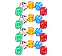 GARVALON 20 Pièces Dés Translucides Arc-Ciel Dés Acryliques Colorés à Faces avec Coins Arrondis pour Enseignement Mathématique Fêtes de Noël et Jeux de Société