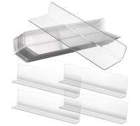 GARVALON 20 Séparateurs D'étagères en PVC Transparents 20 Cm X 6 Cm, Lot de 20 Pièces pour Supermarché, Organisateurs de Rayonnages Robustes et Polyvalents Cuisine, Placard et Commerce