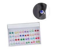 GARVALON 24 Paires Anneaux Bijoux Garçon Fille Réglables Alliage Bagues Jeu de Rôle Filles avec Gemmes Colorées Accessoires Princesse Cadeau Boîte Couleur