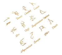 GARVALON 24 Pièces Accessoires de Bricolage Zodiac en Alliage Charges Époxy Décoratives pour Bijoux DIY Ornements Plats Série 12 Constellations Matériel Créatif Polyvalent