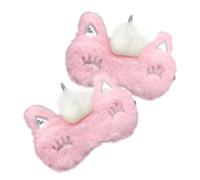 GARVALON 2pièces Masques De Sommeil Peluche Couvre-yeux Cartoon Doux Cache-yeux Pour Adultes Pour Voyages Et Détente