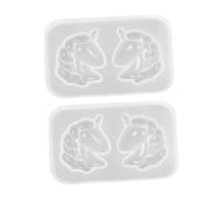 GARVALON 2pièces Moule Silicone Licorne pour Époxy Cristal Créatif Antiadhésif Et Facile à Nettoyer Lot pour Décoration De Bureau DIY pour Amateurs De Bricolage