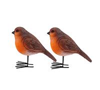 GARVALON 2pièces Ornamental Robin Figurines Résine pour Décoration Intérieure Adornement De Bureau Et Maison Modèle Oiseau Réaliste