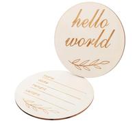 GARVALON 2pièces Panneaux Bois Annonce De Naissance Plaques Personnalisées Pour Écriture Main Et Hello World Accessoires Photo Mémorables