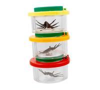 GARVALON 3 pièces Boîte Observation Insectes Légère Portable avec Loupe Agrandissante Boîte Transparente pour Exploration et Apprentissage Nature Garçon Fille