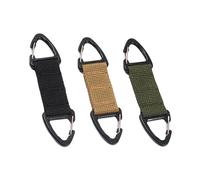 GARVALON 3 pièces Crochet Masque Nylon Anti-glisse Double Face Multi-usage pour Suspension Masque et Boucle à Dos Noir Vert Kaki