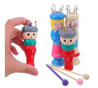 GARVALON 3 pièces Kit Bricolage Garçon Fille Bois Poupée Tricotin DIY Outil Tressage Éducatif Motricité Fine Créativité Garçon Fille Couleur Aléatoire Couleur Aléatoire