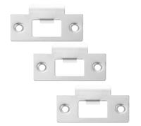 GARVALON 3 Plaques de Gâche Métallique en Acier Inoxydable T-Type Plaques de Recouvrement pour Verrou de Porte Cache-Trou Renforcé pour Sécurité Porte d'Entrée Fixation