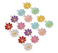 GARVALON 30pièces Breloques Marguerite Miniatures Breloques Décoratives Forme de Pendentif Alliage Résistant pour Création de Bijoux Colliers Boucles Oreilles Style Aléatoire