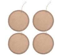 GARVALON 4 Panneaux de Toile de Lin Vierge Ronde 20 CM Kit Matériel Loisirs Créatifs pour Garçon et Filles Panneau en Toile de Jute pour Peinture à L'Huile et Décoration Murale Rétro en