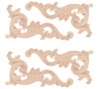 GARVALON 4 pièces Applique Bois Sculpté Décorative Ornements Vintage pour Meubles Portes et Armoires Décor Adhésif Classique Européen Résistant et Facile à Coller