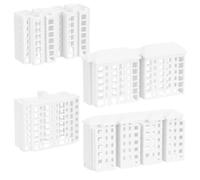 GARVALON 4 pièces Miniature Bâtiment Modèle pour Micro-Paysage Décor Appartement Réaliste Plastique Léger Accessoires Artisanat Simulation Ornement de Maison Compacte