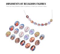 GARVALON 40 Autocollants Religieux pour Bijoux en Alliage Solide Accessoires pour Collier et Bracelet Décorations Rondes à Motif Vierge Lot de 40 Pièces pour Créations Religieuses et