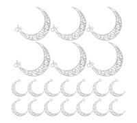 GARVALON 40 Breloques Pendentifs Lune Creux en Alliage de Zinc Charme Croissant de Lune Vintage Breloques pour Fabrication Bijoux DIY Pendentifs Ronds Ajourés Accessoires Création