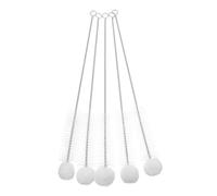 GARVALON 5 pièces Lot de Brosses de Nettoyage Nylon à Pointe Douce Coton pour Tubes à Essai Bouteilles Flacons Résistantes et Faciles à Ranger avec Boucle Suspendue