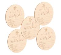 GARVALON 5 pièces Panneau Annonce Naissance Signe Rond Prénom Garçon Fille et Sûr Décoration Simple Né